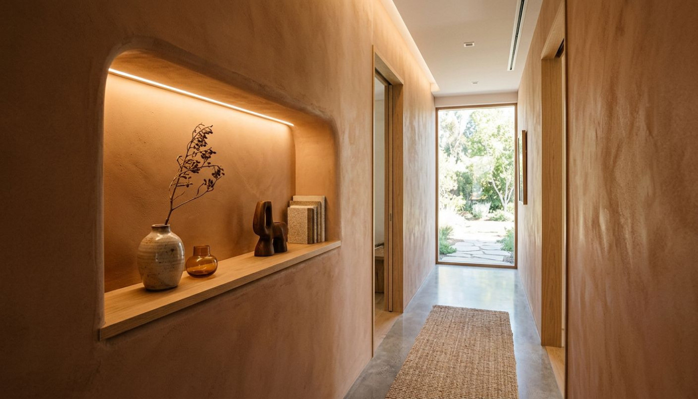 Comment transformer un couloir étroit avec une niche murale ?